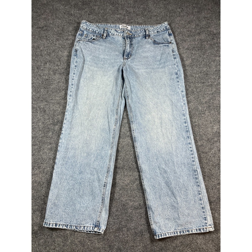 RSQ Straight Jeans Womens 31 Blue Denim Cotton Low Rise Loose Fit Light Wash